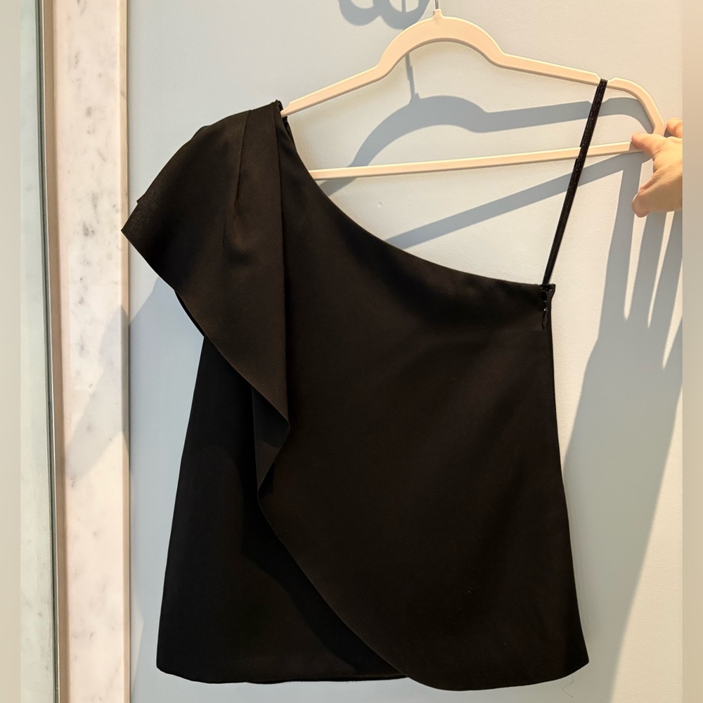 Club Monaco Black One-Shoulder Top